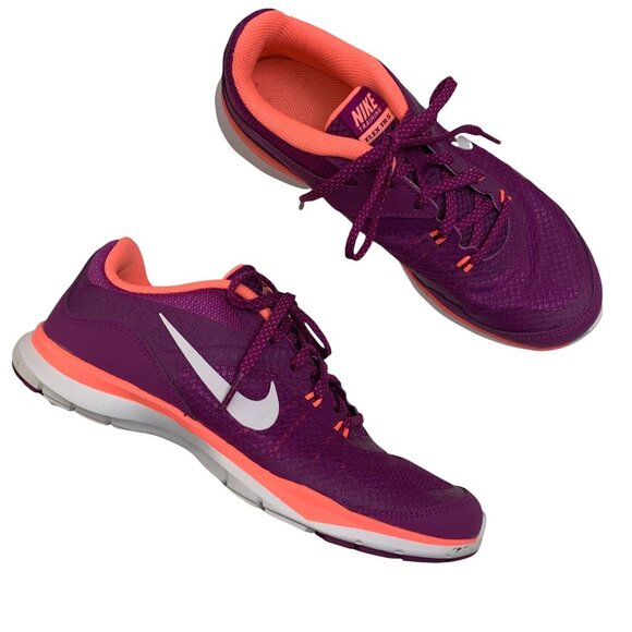 Nike Training Flex TR 5 7.5 Sneakers Purple Coral Lace Up Sneakers Nikeflex - Picture 1 of 9